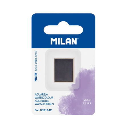 Milan Watercolour Paint Half Pan Refill in Violet, featuring vibrant, non-toxic pigments for mixing and layering in art.