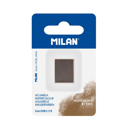 Milan Watercolour Paint Half Pan Refill in rich Brown, designed for vibrant, safe, and easy watercolor mixing for artists.