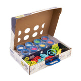 Colorful modeling dough kit with numbers and math symbols, promoting creativity and learning in young children.