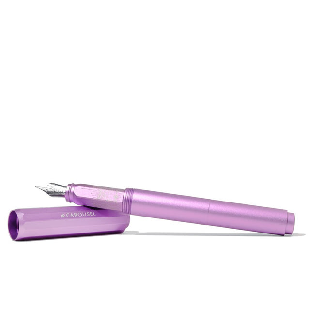 Ferris Wheel Press Aluminium Carousel Aurorealis Fountain Pen, a durable, elegant writing instrument with a custom ground steel nib.