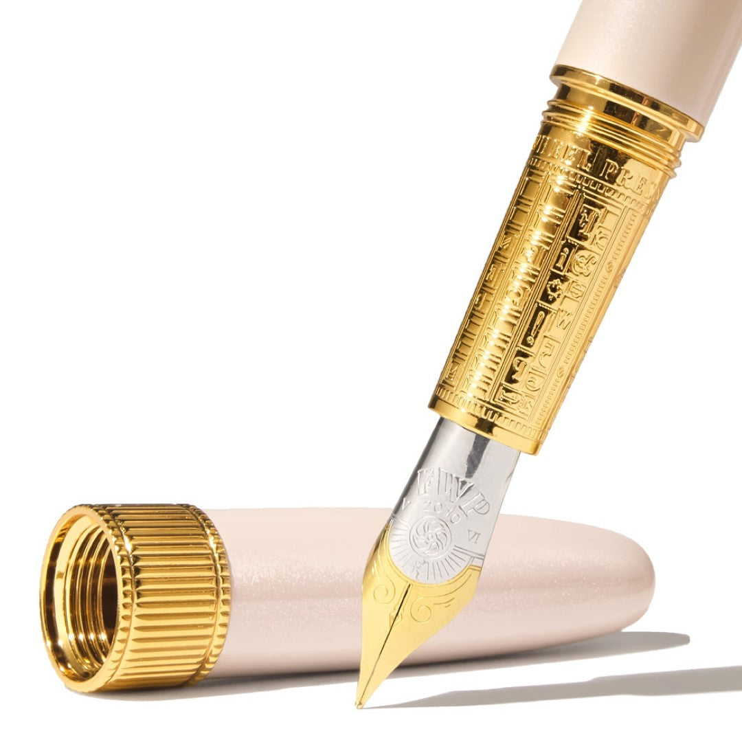 Ferris Wheel Press Fountain Pen Joule in Chantilly Lacewood with gold plating, a unique writing instrument and luxury accessory.