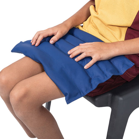 Weighted lap pad for focus and comfort, ideal for sensory needs in students with ADHD or autism; wipe-clean design.