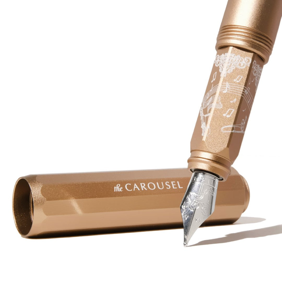 Ferris Wheel Press fountain pen in Terracotta Canyon, featuring aluminium body, custom nib, and ergonomic design for comfortable writing.