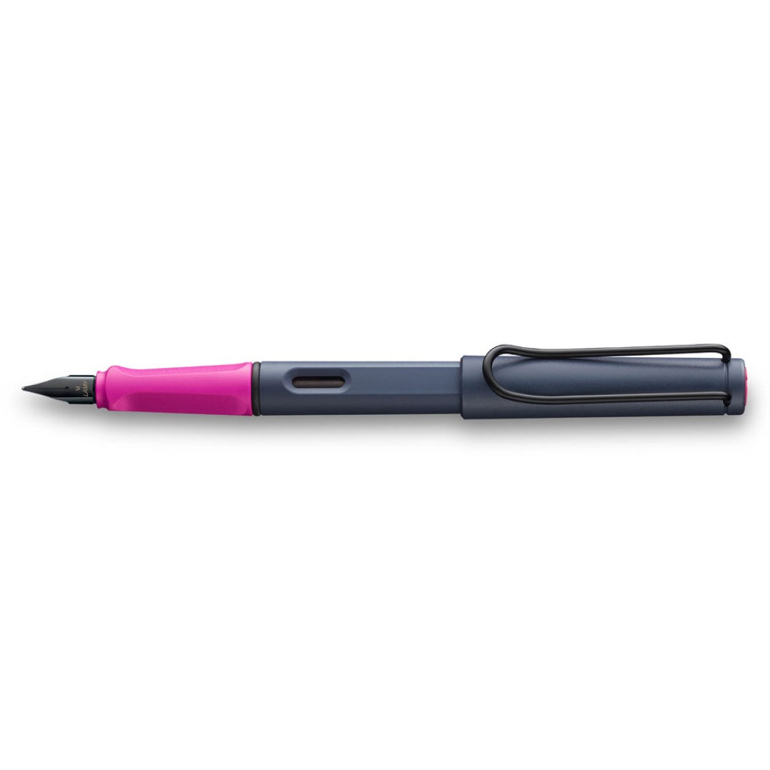 Lamy Safari LE Fountain Pen in Pink Cliff, featuring an ergonomic grip and polished steel fine nib for elegant writing.