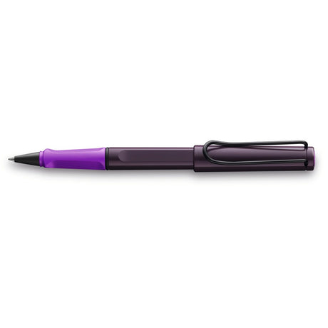 Lamy Safari LE Rollerball in Violet Blackberry, featuring an ergonomic grip and stylish design, perfect for elegant writing.