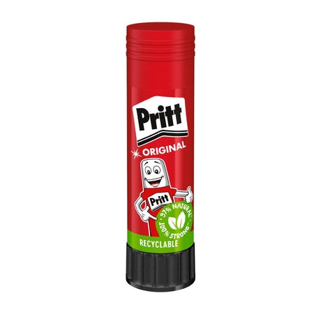 Pritt Glue Stick 43g, versatile adhesive for crafting, scrapbooking, and projects; non-toxic, washable, smooth application.