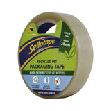 Sellotape Recycled PET Packaging Tape Low Noise 24mm x 50m