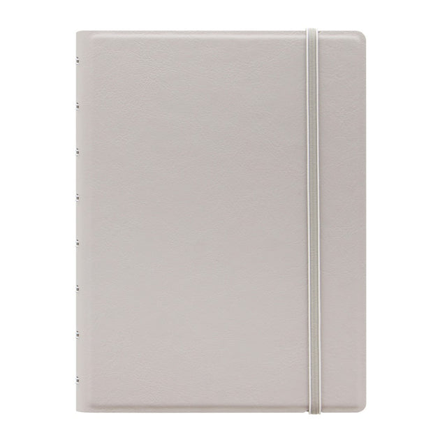 Pastel stone A5 refillable notebook with twin-wire binding, 56 ruled pages, and 4 pastel dividers for organized note-taking.