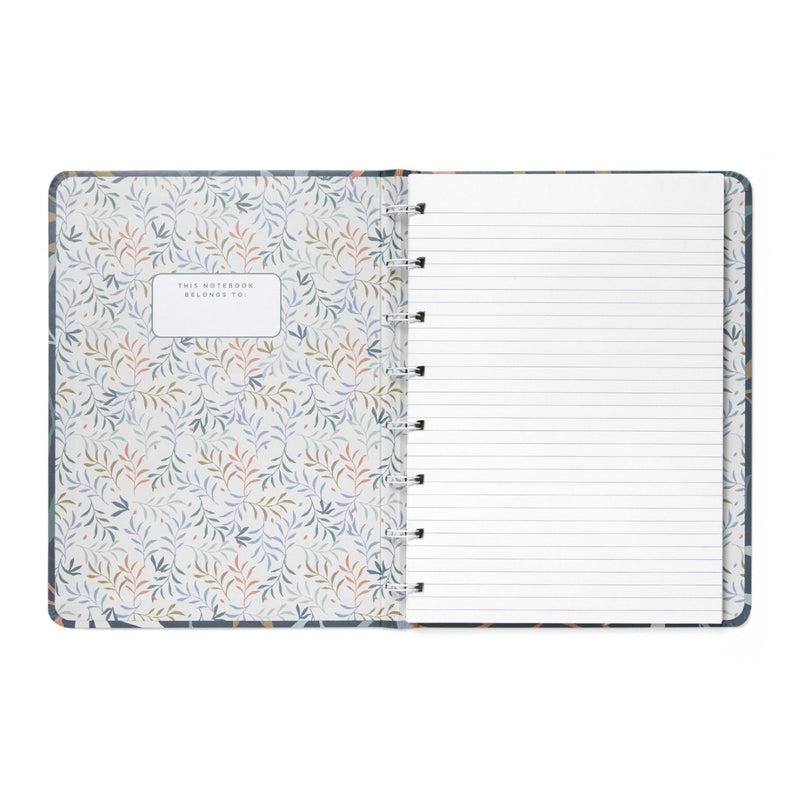 Filofax Notebook A5 Refillable Lined Botanical Blue