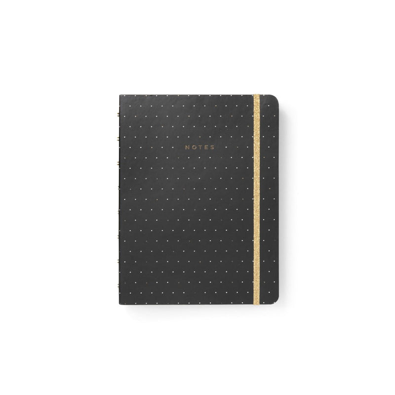 Filofax Notebook A5 Refillable Lined Moonlight Black