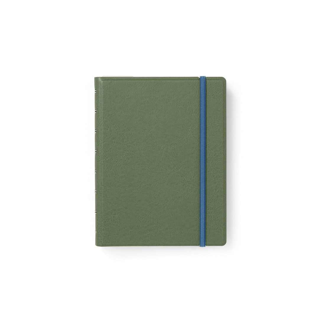 Stylish A5 refillable notebook in jade, featuring 56 lined pages, twin-wire binding, and elastic closure for organized note-taking.