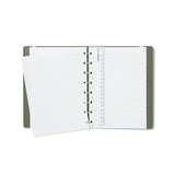 Chic Filofax A5 Refillable Notebook in Contemporary Jade with lined pages, twin-wire binding, and elastic closure.