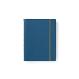 Stylish A5 refillable notebook in Contemporary Blue Steel with twin-wire binding and fountain pen-friendly paper.