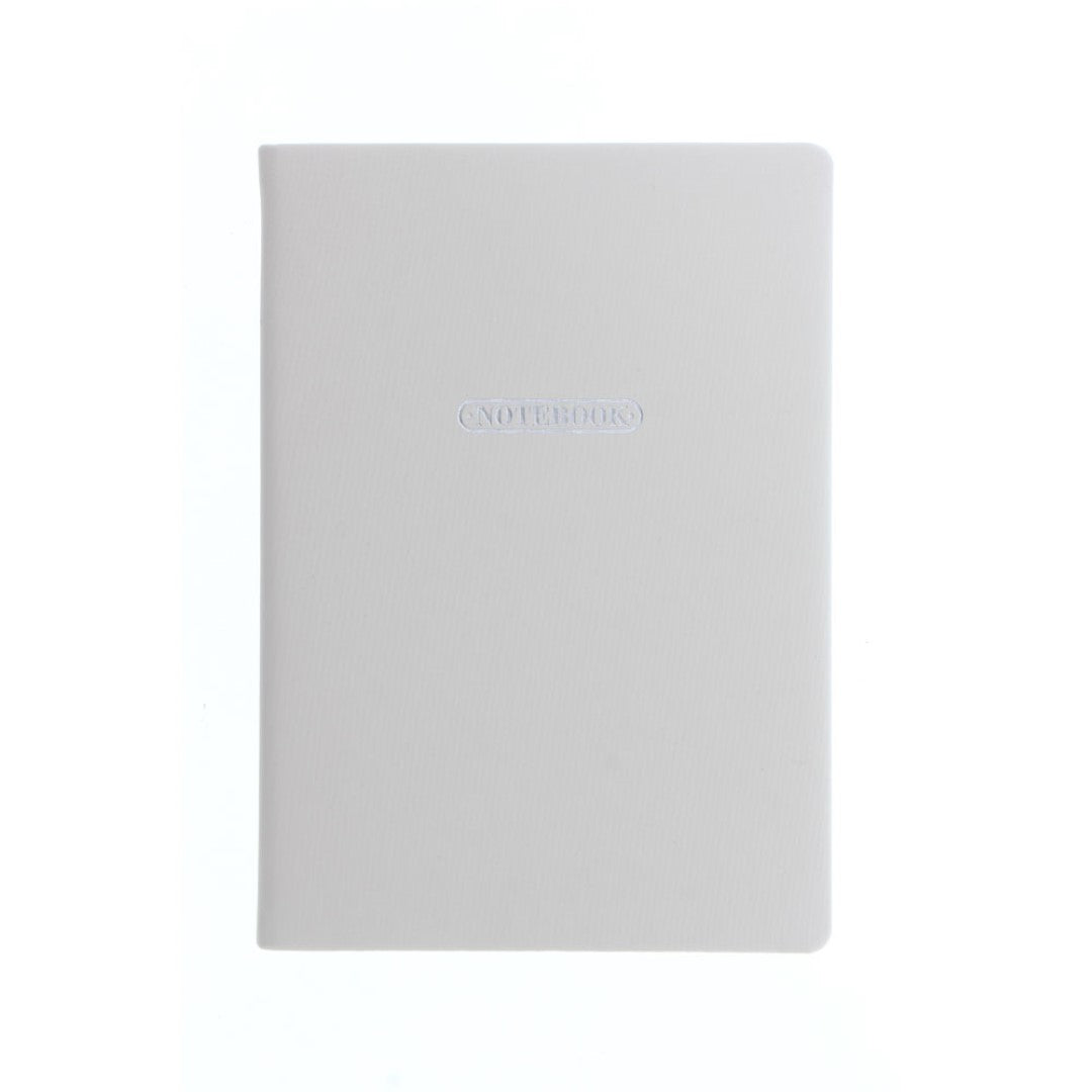 A5 ruled notebook with pastel stone covers, 192 pages of fountain pen-friendly paper, silver gilt edges, and ribbon marker.