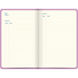 Stylish pink notebook with 240 ruled pages, fountain pen-friendly cream paper, and a durable hard case.