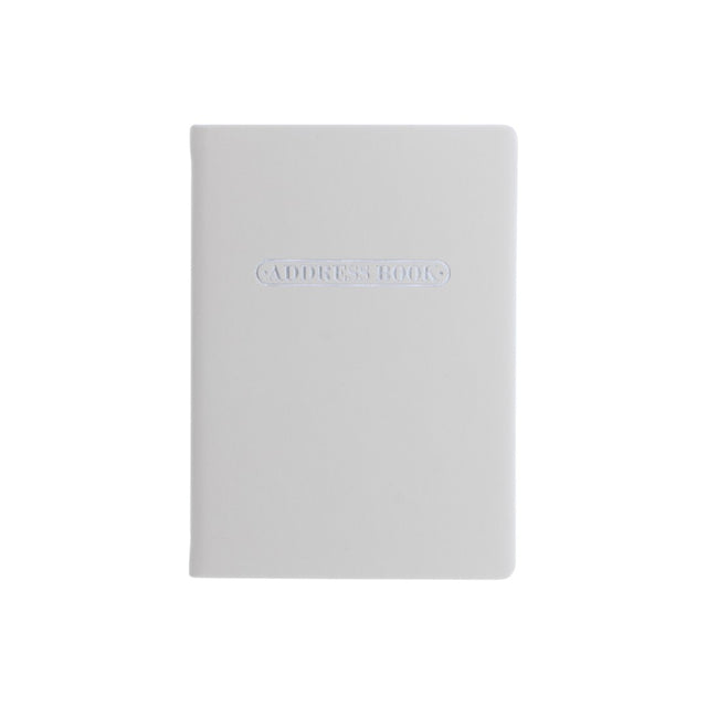 Letts Address Book A6 Pastel Stone with chic pastel cover, 192 ruled pages, silver foil details, and durable hard case.