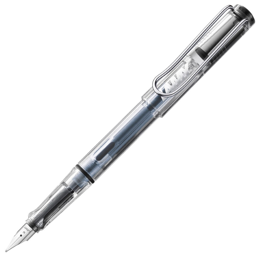 Lamy Safari Fountain Pen Vista features a transparent body, ergonomic grip, and extra fine steel nib for precise writing.