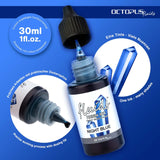 Bottle of Octopus Fluids Night Blue Resin Ink, 30ml, designed for vibrant color in resin art and crafting projects.