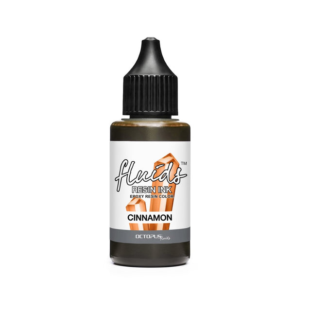 Cinnamon Brown resin ink in a 30ml bottle, ideal for vibrant coloring in resin art, jewelry, and coasters.