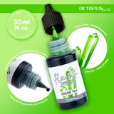 Green Tea resin ink in a 30ml bottle, vibrant alcohol-based color for enhancing resin art creations.