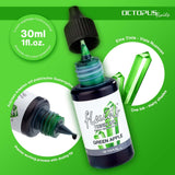 Vibrant Green Apple Resin Ink in 30ml for coloring various resins, ideal for jewelry, coasters, and petri dish art.