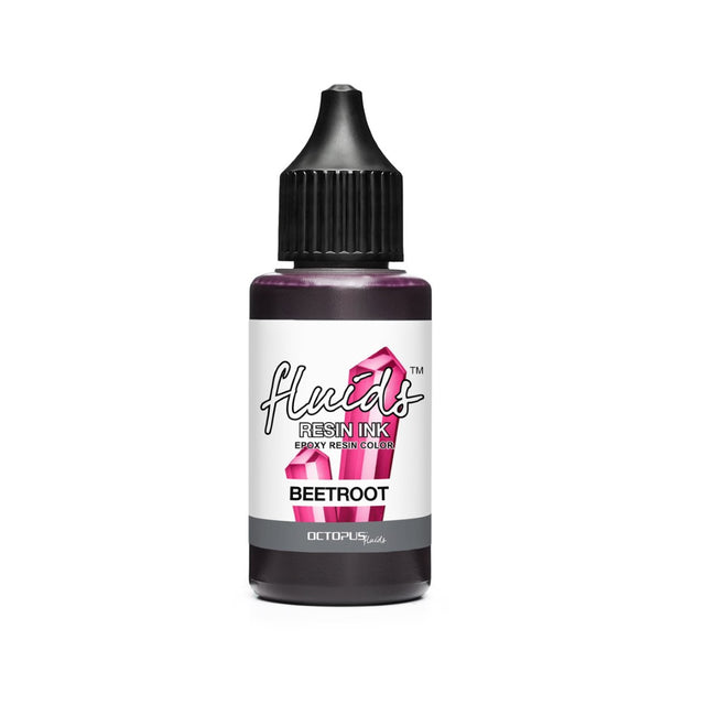 Vibrant Beetroot Red resin ink in a 30ml bottle, ideal for coloring various resin types and enhancing creative projects.