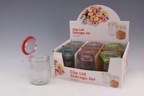 Glass Storage Jar With Clip Lid (Set Of 6 Assorted)