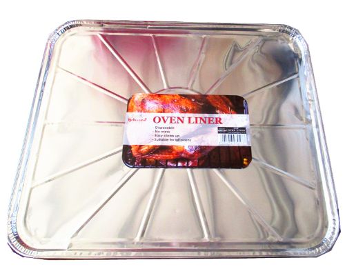 Set of 6 heat-resistant oven liners (467mm) for easy cleanup and protection against spills in standard ovens.