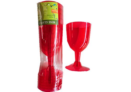 Plastic Wine Glasses - 11.5cm Red (72pcs)