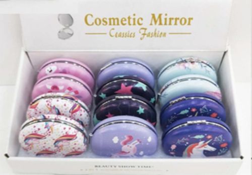 Cosmetic Mirror - 7cm Unicorn (Set Of 12 Assorted)
