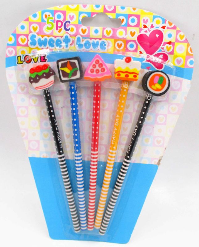 PENCILS with ERASERS - Food (12 Packs)