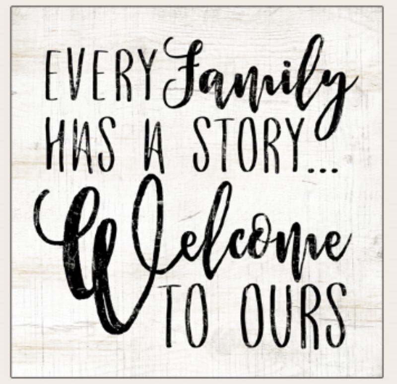 Wall Art on MDF - Every Family Has a Story (40 x 40cm)