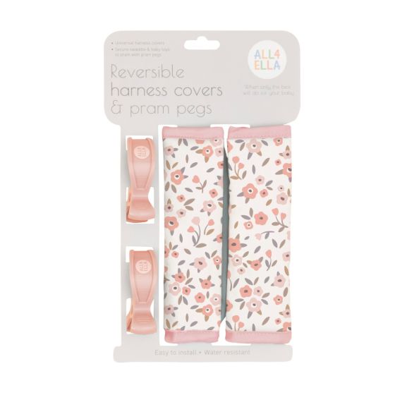 Harness Covers & Pram Pegs - Floral Bouquet - All4Ella