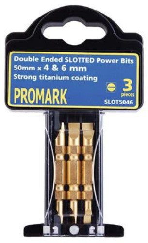 (Pack-3) Promark 50mm x 4mm 6mm Double Ended Slotted Power