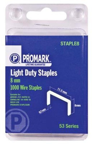 (Pkt-1000) Promark 53/8 8mm Light Duty Staples