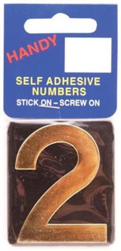 Handy No. 2 Plastic Gold on Black House Numbers - Pack of 10