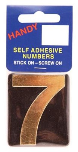 Handy No. 7 Plastic Gold on Black House Numbers - Pack of 10