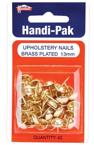 (Card-40) Handipak Brass Plated Upholstery Nails