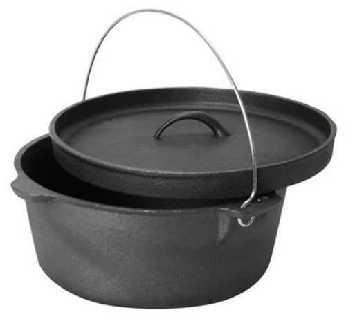 Campmaster 7.5L Dutch Cast Iron Lip Type Camp Oven