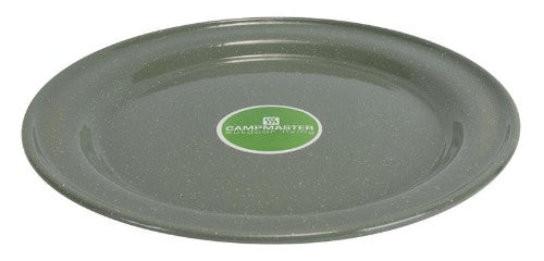 Campmaster 26cm Green Enamel Plate - Pack of 12