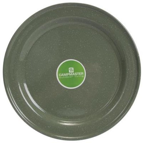 Campmaster 26cm Green Enamel Plate - Pack of 12