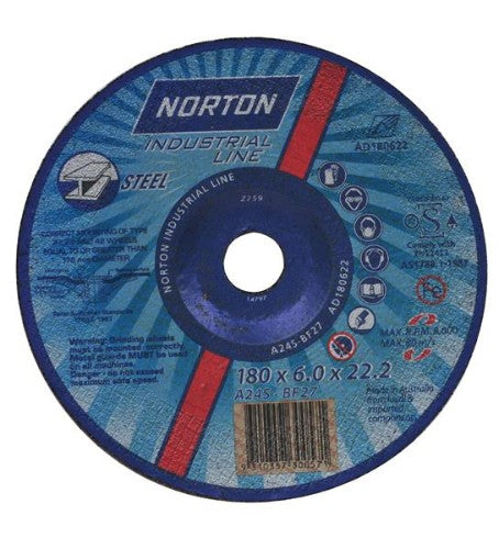180mm x 22mm Depressed Centre Metal Grinder Wheel