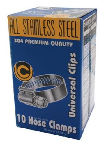 No 44 57-82mm S/S Hose Clips - Pack of 10