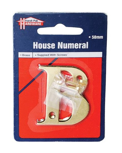 Handipak 37371 B 50mm Polished Brass House Number