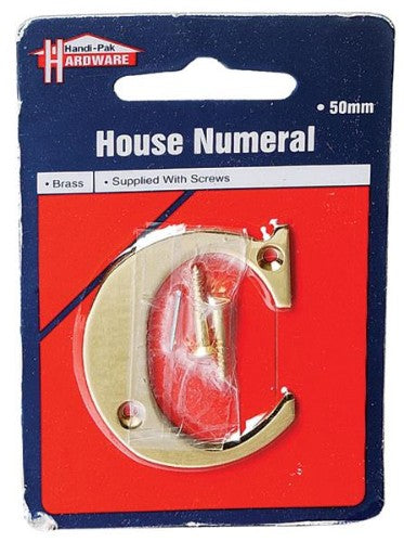 Handipak 37372 C 50mm Polished Brass House Number