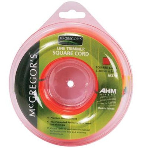 McGregor's 3.30mm x 25M Square Cut Line Trimmer Cord