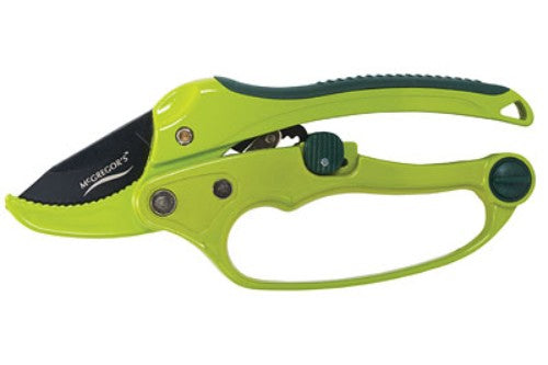 McGregors 200mm Curved Ratchet Anvil Secateurs