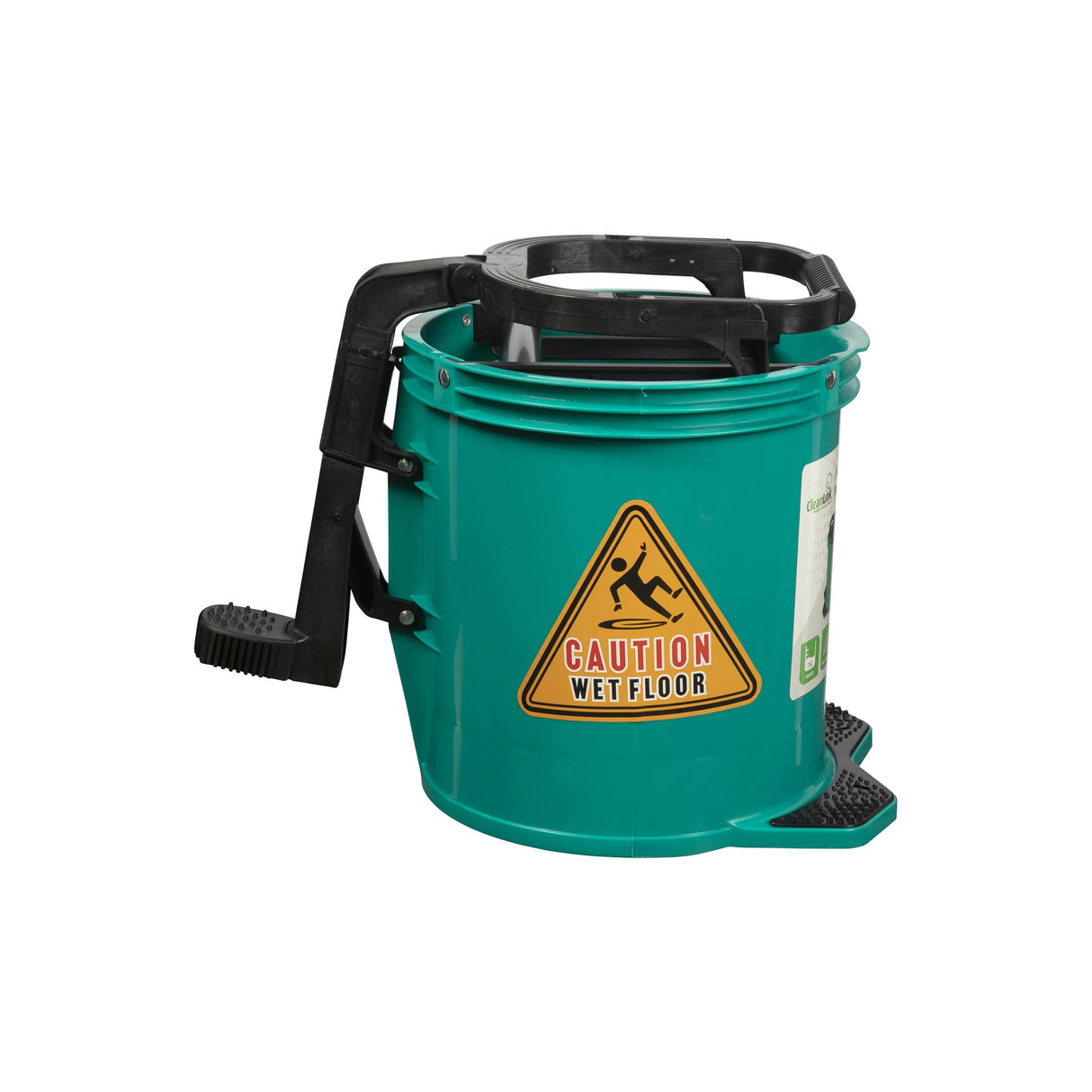 CLEANLINK  HEAVY DUTY MOP BUCKET PLASTIC WRINGER 16L GREEN