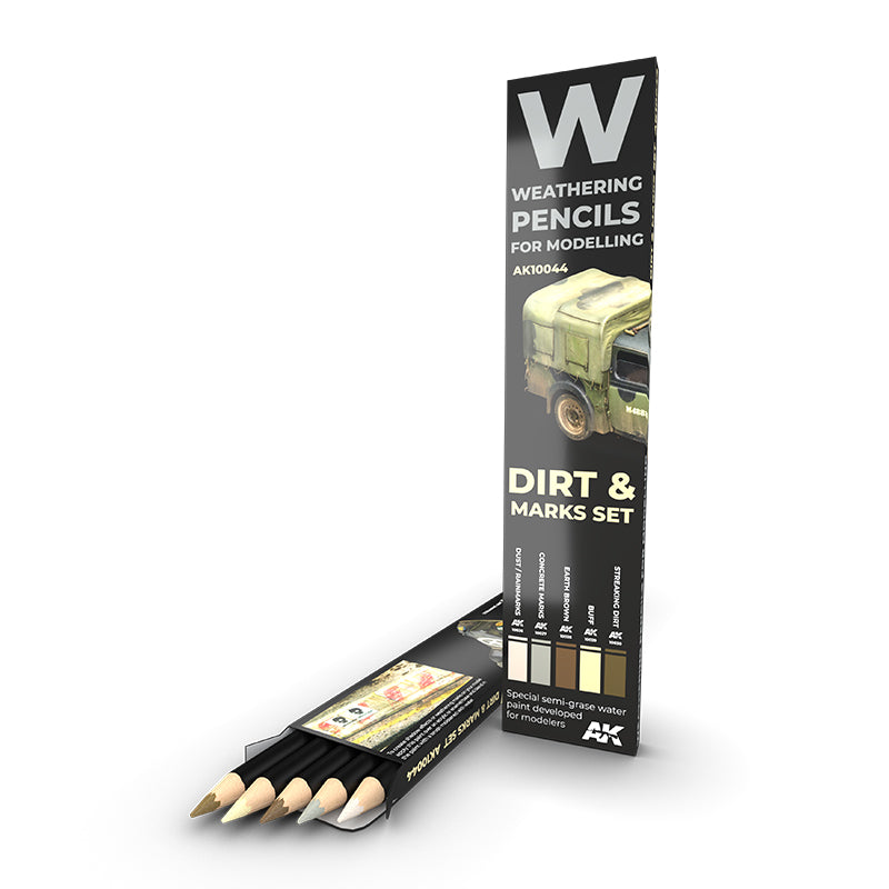 AK Interactive - Weathering Pencils Sets - Watercolor Pencil Set Splashes. Dirt