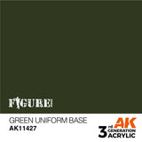 AK Interactive - 3 Gen Figures Acrylics - Green Uniform Base  17ml